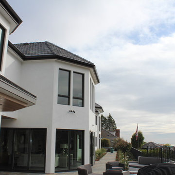 6 inch Angle Face/Flat Face Gutters with smooth Downspouts in Pacific Palisades