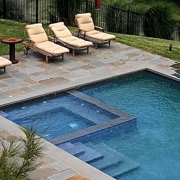 Rectangular Gunite Pool with Interior Spa & Automatic Cover