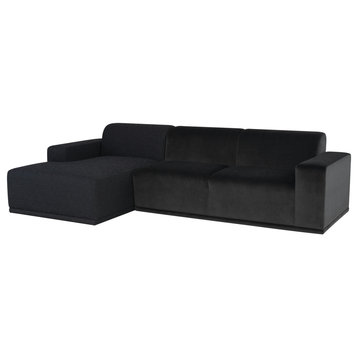 Leo Shadow Grey Fabric Sectional Sofa, HGSC714