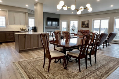 Design ideas for a modern dining room in Edmonton.