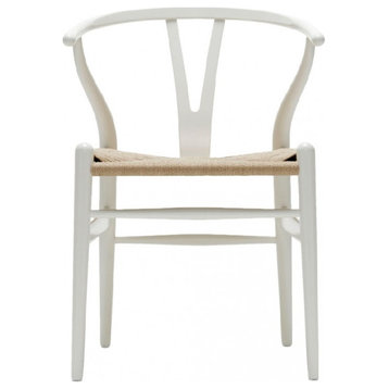 Woodcord Solid Wood Dining Chair, White