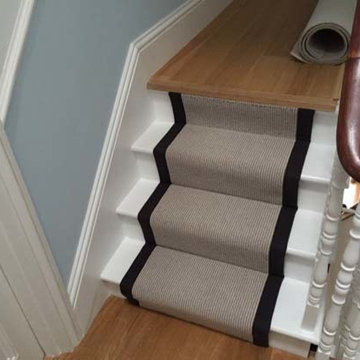 Grey Carpet with Black Border to Stairs