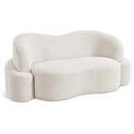 Meridian Furniture - Principessa Boucle Fabric Chair, Cream, Loveseat - Inject casual comfort into your living room, bedroom, or dorm room with this Principessa boucle fabric living room loveseat. Not just another pretty face in the crowd, this loveseat looks like a statement piece but feels like your favorite easy loveseat. A delight to come home to at the end of the day, this loveseat features a curved seat and back for a modish look and its covered in rich cream boucle fabric for softness you can appreciate.