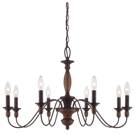 Quoizel HK5008 Holbrook 8 Light 29"W Candle Style Chandelier - Tuscan Brown