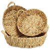 Laelia Water Hyacinth Woven Round Basket Tray Set