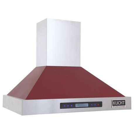 Kucht Professional 30" Stainless Steel Wall Mounted Range Hood in Red