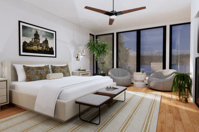 Example of a master bedroom design in San Diego