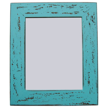 Rustic Malibu Blue Distressed Wood Frame, 5"x5"