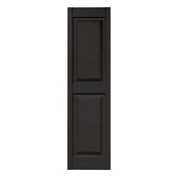 Builders Edge - Builders Edge Shutters. 15 in. x 55 in. Raised Panel Shutters Pair #002 Black 03 - Window Blinds