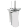 Secret Bath. White Porcelain wall toilet brush holder set. Amara collection