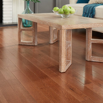Cozy, Botanical Formal Sitting Room - Piedmont Saddle, Solid, White Oak Hardwood