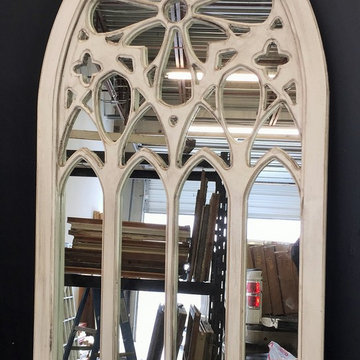 White Arched Window Mirror