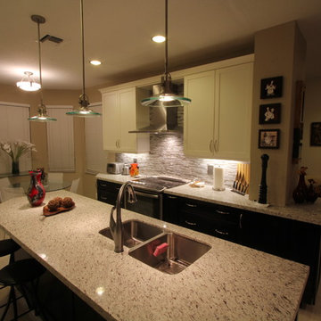 Two-Toned Contemporary Kitchen Remodel Featuring Granite Countertop