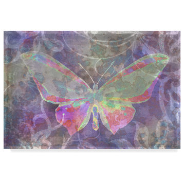 "Purple Pink Butterfly Watercolor" by Cora Niele, Canvas Art, 16"x24"