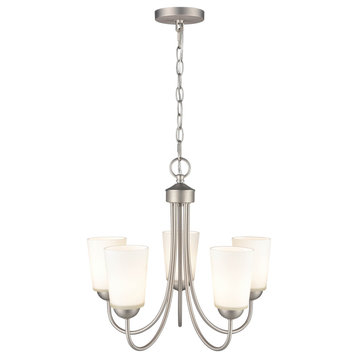 Ivey Lake Collection 5-Light 20" Satin Nickel Chandelier