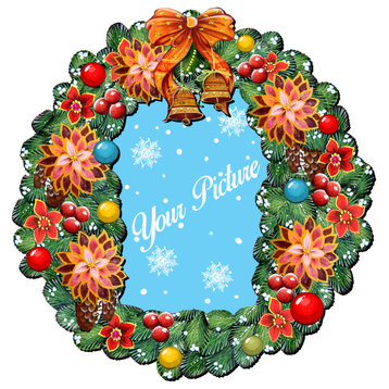 Wreath Picture Ornament Set of 2