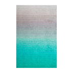 Hand-Tufted Ombre Shag Os02 Rug, Turquoise, 5