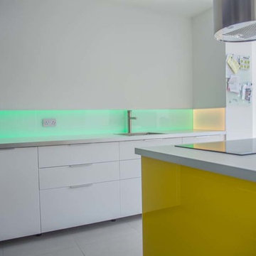 LED Illuminated Kitchen Glass Back Splash