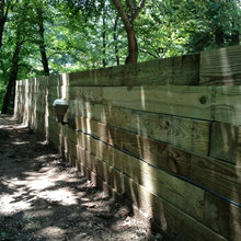 railroad tie wall