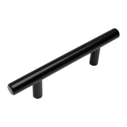 Cosmas - Cosmas 305-4FB Flat Black 4&rdquo; CTC (102mm) Euro Bar Pull - Cabinet And Drawer Handle Pulls