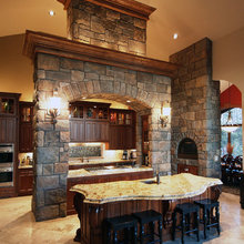 stone fireplace