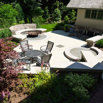 Contemporary Craftsman Patio and Fire Bowl - Brookfield