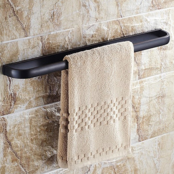 Antique Black Solid Brass Wall Mounted Single Towel Bar
