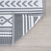 Anubis Contemporary Stripe Gray/White Rectangle Indoor/Outdoor Area Rug, 4'x6'