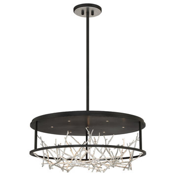 Aerie 7 Light Chandelier, Black and Silver