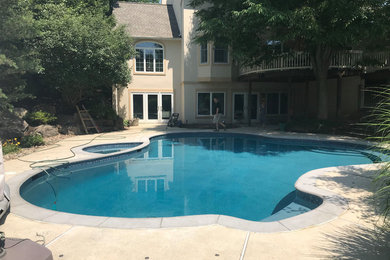 Pool - traditional custom-shaped pool idea in Philadelphia