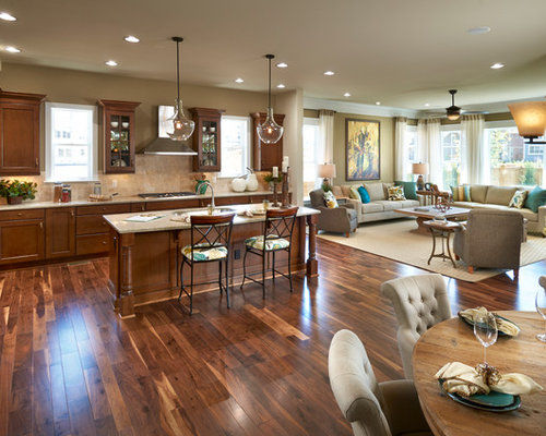 Open Concept Kitchen Living Room | Houzz