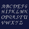 Herringbone Weave Midnight Blue Bathrobe, Large/XLarge, White Letters, H
