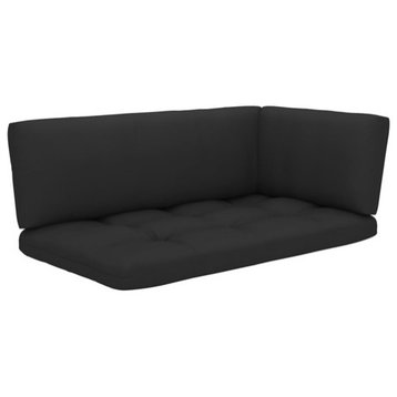 vidaXL Chair Cushion 3 Pcs Outdoor Pallet Seat Cushion Sofa Pad Black Fabric