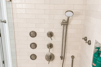 Example of a huge trendy master bathroom design in Charleston