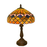 Tiffany-style Peacock Table Lamp