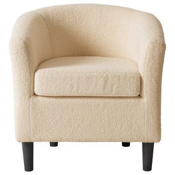 Sasha Boucle Barrel Chair, Cream
