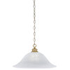 Chain 1-Light Chain Hung Pendant, New Age Brass/White Alabaster
