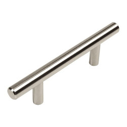 Cosmas - Cosmas 305-3.5SN Satin Nickel 3-1/2&rdquo; CTC (89mm) Euro Bar Pull [10-PACK] - Cabinet And Drawer Handle Pulls