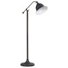 Coaster Traditional Metal Bell Shaped Floor Lamp with White Interior in Bronze