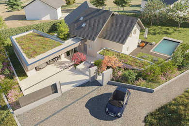 Inspiration pour une façade de maison.