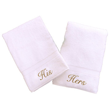 His and His Hand Towels, Set of 2
