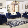 Hampstead Velvet Upholstered Living Room Loveseat, Blue