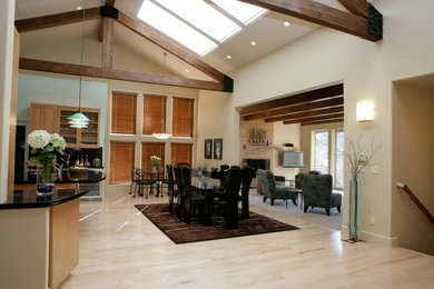 Minimalist dining room photo in Other with beige walls