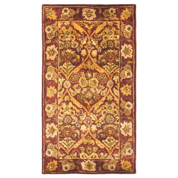 Safavieh Antiquity Collection AT51 Rug, Wine/Gold, 2'x3'