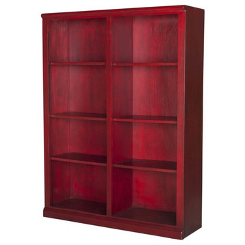 6 in. Tall Double Wide Bookcase (Burnt Cinnamon)