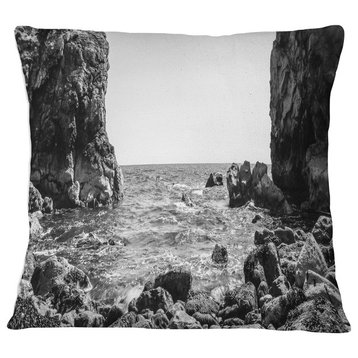 Bottom Cliffs in Dorset England Seascape Throw Pillow, 16"x16"
