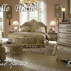 AICO Furniture - Lavelle Blanc Wing Mansion Bedroom Set - 54-04-BR-SET - Bedroom Furniture Sets