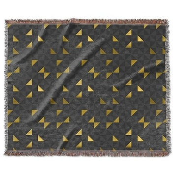 "Gold Triangles" Woven Blanket 80"x60"