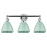 Innovations Lighting - Plymouth Dome 3 Light Bathroom Vanity Light, Polished Chrome, Seafoam - Innovation at its finest and a true game changer. Edison marries the best of our Franklin and Ballston collections to give you versatility of design and uncompromising construction. Edison fixtures are industrial-inspired and can be customized with glass or metal shades from both the Franklin and Ballston collections.