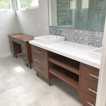 Custom Bathroom Vanity Stained Maple Wood
